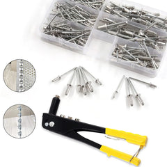 Kit de pince à riveter manuelle 380 pièces – pince à rivets pop robuste avec rivets en aluminium 