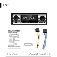 Autoradio 1 DIN avec Bluetooth, USB et design rétro – lecteur MP3 