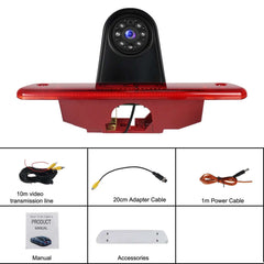 Achteruitrijcamera voor Toyota Proace 07-16 mm. met IP67-design en 140° zicht, inclusief accessoires en kabels.