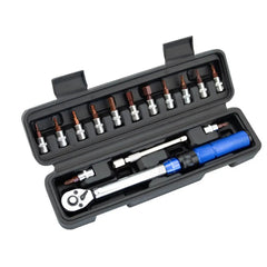 Kit de clé dynamométrique pour vélo 2-24 Nm – 13 pièces avec embouts et douilles 
