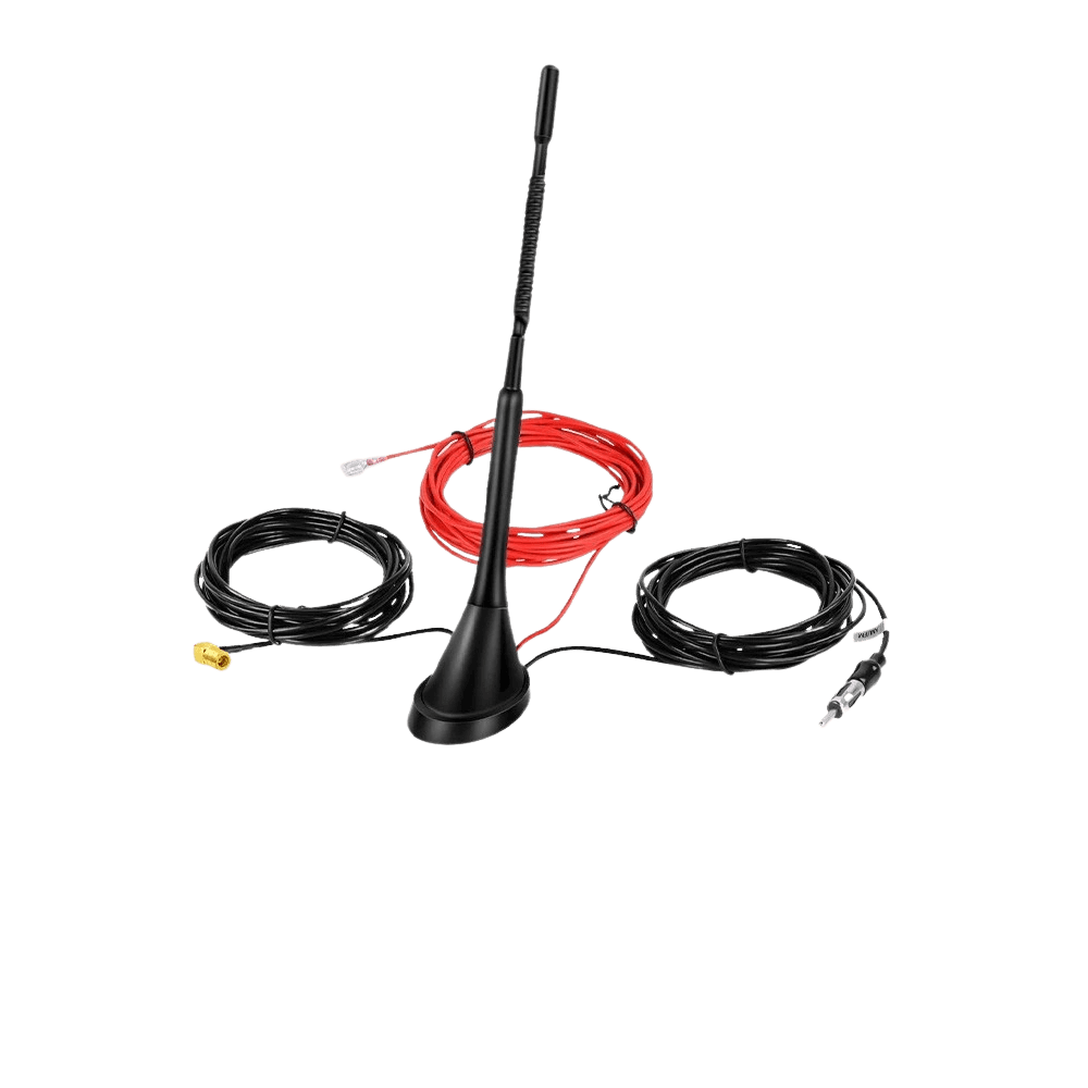 Antenne de toit pour voiture – 29 cm, câble de 5 mètres, DAB/DAB+/FM/AM avec montage flexible et connecteur SMB.