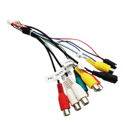 Câble audio RCA 20 broches – pour autoradios Bilmedie avec différentes connexions audio et vidéo.