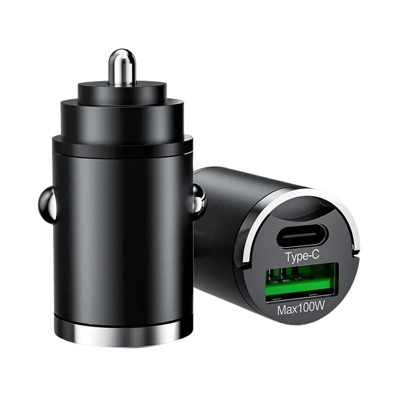 Chargeur de voiture compact avec USB-A et USB-C – compatible charge rapide – Carmedia24.fr