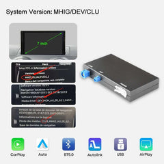 Apple CarPlay sans fil & Android Auto pour Audi A3 et Q2 (2012–2020) – écran d’origine, affichage d’entrée et module.