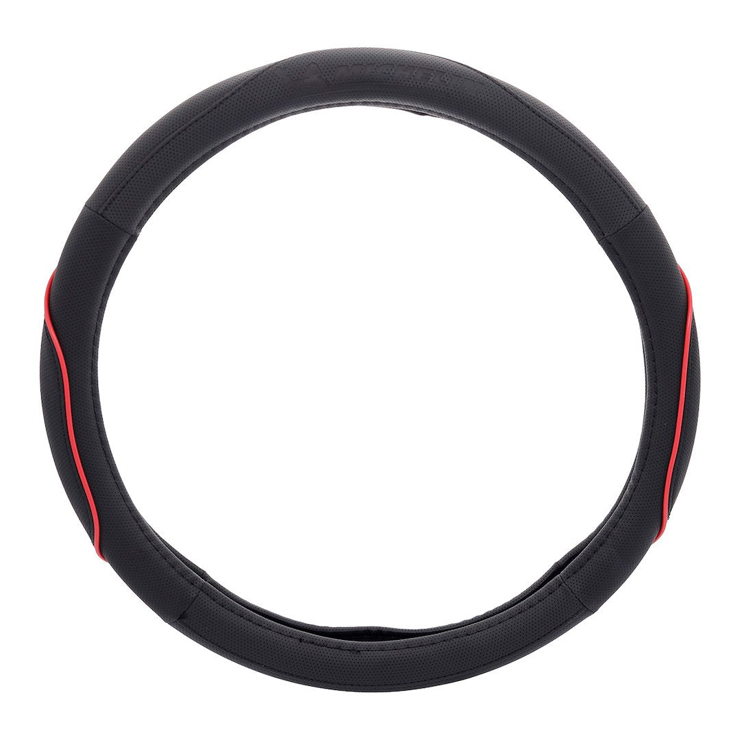 Couvre-volant noir et rouge taille M