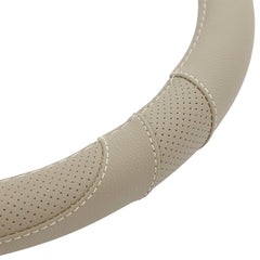 Couvre-volant beige en cuir naturel taille M