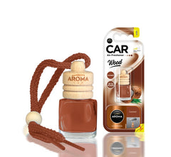 Parfum de voiture au parfum de noix de coco, avec flacon en verre et bouchon en bois