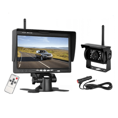 Caméra de recul sans fil avec écran – moniteur 7” pour voiture, utilitaire & remorque avec accessoires et télécommande.